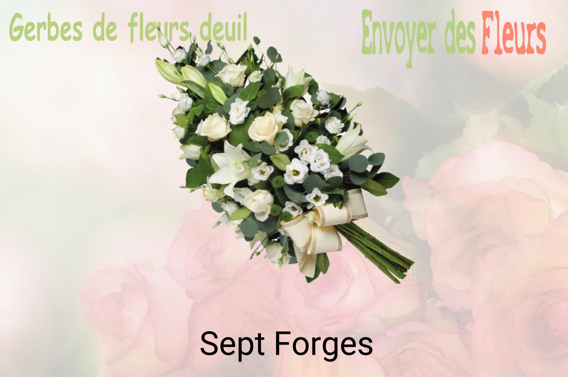 Gerbe de fleurs de deuil livrée à Sept-Forges